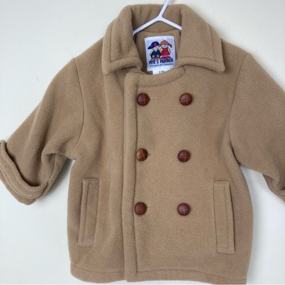 Pete’s Partner Vintage Fleece Peacoat Button Front Jacket Camel/Tan Size 12M - Picture 2 of 12